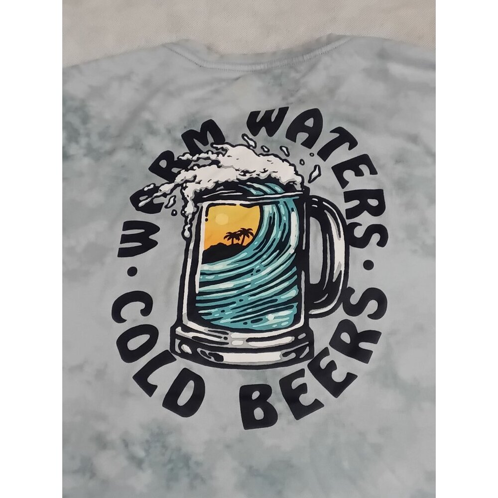Old Navy Tie-Dye T-Shirt Warm Waters & Cold Beers Large